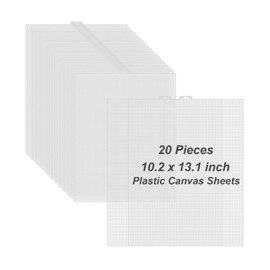 20 Pieces 7 Count Plastic Mesh Canvas Sheets for Embroidery, 10.2 x 13 Inch Plastic Canvas Sheets, Plastic Mesh, Eye Mesh for Acrylic Yarn Crafting, Knit Crochet Projects and Make Aquarium
