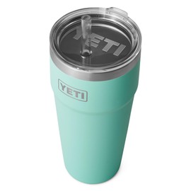 YETI Rambler, Vacuum Insulated Stainless Steel Straw Cup with Straw Lid, Seafoam, 26oz (769ml)