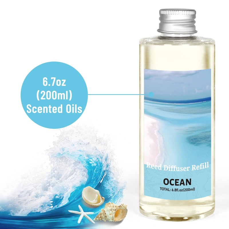 STRN Ocean Reed Diffuser Oil Refill, Scented Diffuser with Stick