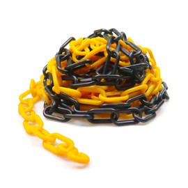 BOQIIKAR Plastic Chain Barrier Safety Plastic Chain 5 Meters 6mm x 5m High Visible Plastic Link Chain for Warning Safety Parking Space, Transportation Facility, Crowd Control, Traffic, Queuing Line