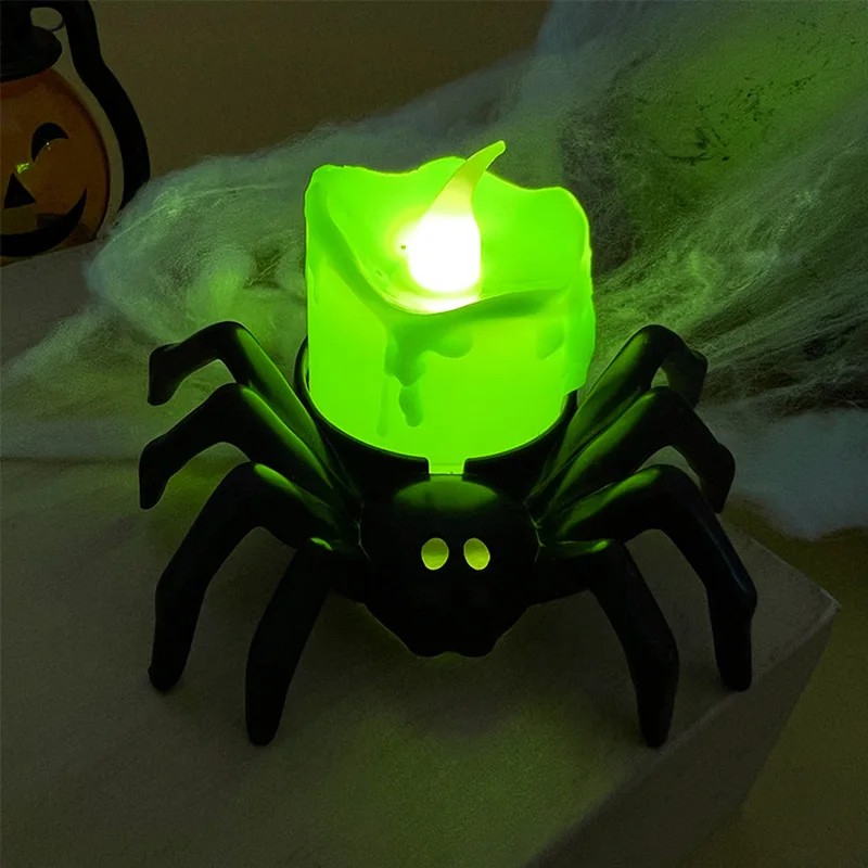 Halloween Spider Eyeball LED Tealight for Spooky Decor – Flameless