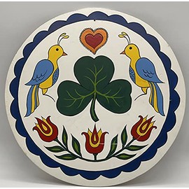 Licpact Pennsylvania Dutch Hex Barn Sign Irish Shamrock Metal Sign,12'' Diameter