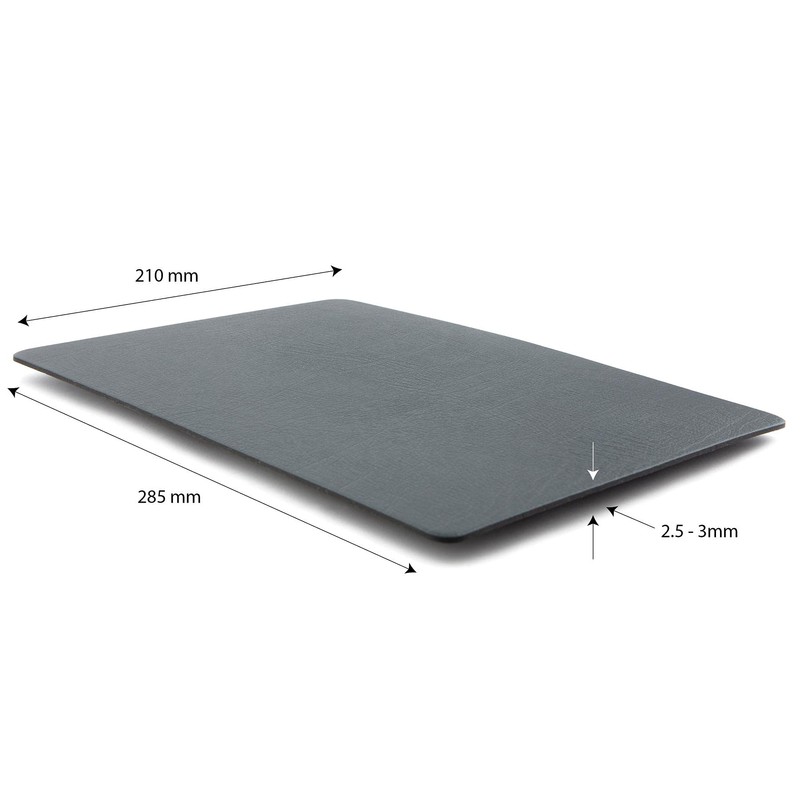 Sets of 4 Slate Grey Recycled Leather Placemats (28cm x