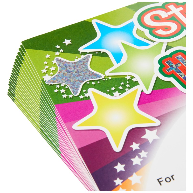 SuperStickers 'Star of The Week' Rainbow Sparkling Certificates. A5 certificates.