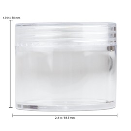 Beauticom 60 Grams/60 ML (2 Oz) Round Clear Leak Proof Plastic Container Jars with Clear Lids for Travel Storage Makeup Cosmetic Lotion Scrubs Creams Oils Salves Ointments (6 Jars)