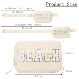 Bride Fanny Pack Bachelorette Gifts for Bride Fanny Pack, Belt Bag for Bride with Adjustable Strap, Bride to be Gifts for Bridal Shower Party Wedding, Waterproof Crossbody Waist Bag (Beach, Beige)