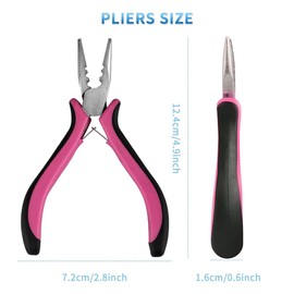 GlamorDove Hair Extension Pliers with 3 Holes Mini Pliers for Micro Nano Rings Beads Opener and Removal Tool Microlink Pliers Micro Rings Extensions Hair Styling