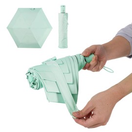 Shape Memory, 5 Seconds Folding Umbrella, Sun or Rain, Lightweight, 9.0 oz (256 g), UV Protection, 100% Full Light Blocking, Heat Shield, One-Touch Automatic Opening/Closing, Folding Umbrella,