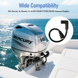 Atesilor 6 Pack Spark Plug Wires Compatible with Mercury & Mariner V6 40–200HP Outboard Engines, 7mm Ignition Wires Set, Replaces 368-200-06, 36820006