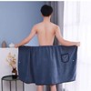 Holajoy Men's Fall Towel Wrap Fleece Bath Towel Elastic Waistband