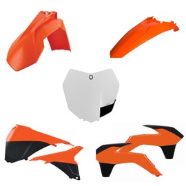 Polisport Motocross (MX) Replica Plastic Kit for KTM SX/SX-F (2013-15) – OEM Quality, Durable, Flexible & Perfect Fit – Orange/White/Black