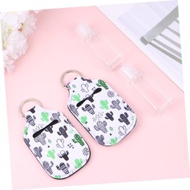 STOBAZA 3 Set 30ml Hand Bottle Covers Cactus Theme Keychain Attachable Perfect for Travel Daily Hygiene