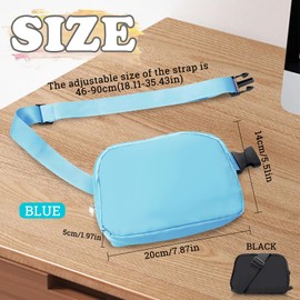 AfitLulu Waterproof Waist Bag, Fashionable Crossbody Bag with Adjustable Shoulder Straps, Travel Fanny Pack for Outdoor Sports Men and Women’s, Hiking, Jogging, Cycling (Mint Blue)