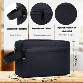 Neceser de Viaje para Hombre y Mujer, Organizador Bolsa Maquillaje Higiene Baño, Bolsa Cosmetiquera Impermeable, Bolsa de Aseo para Artículos de Tocador, Cosméticos, Herramientas de Afeitado, Negro