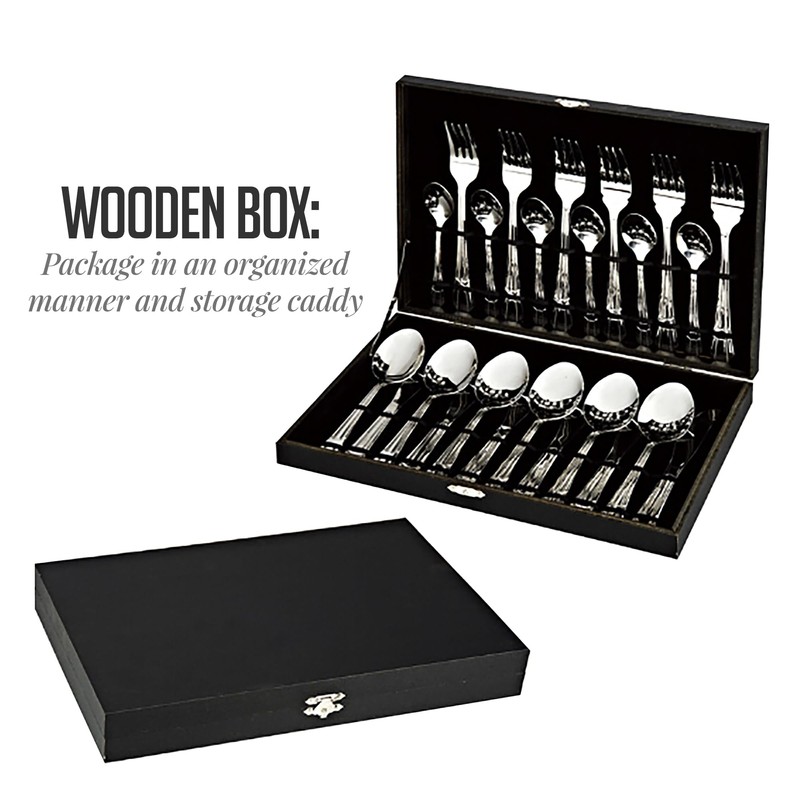 OVENTE 24-Piece Silverware Set Service for 6, Durable Stainless Steel