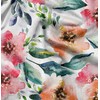 Soimoi Silk Fabric Flower & Leaves Watercolor Print Fabric by