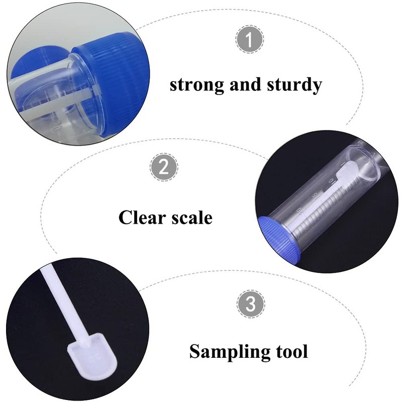 10 Pcs 25-30ml Stool Containers Sample Plastic Specimen Cup with