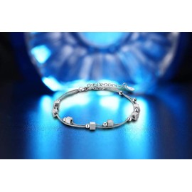 Kim Johanson Women's Stainless Steel Anklet, Various Models in Silver with a Strong Lobster Clasp, Includes Jewellery Pouch, Stainless Steel