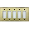 Antique Satin Brass 5 Gang GFI/Rocker Opening Switch Plate