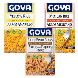 Goya Spanish & Mexican Style Rice Variety Pack – Yellow Rice (Spanish Style), Mexican Rice Chicken Flavor & Rice with Pinto Beans – Easy Latin Rice Side Dish Mix – 7 oz Each (3 Pack)