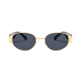 YAMEIZE Retro Oval Sunglasses for Women Men Trendy 70s Sunglasses Round Classic Retro Shades Fashion UV400 Protection