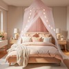 Large Bed Canopy with Star Lights, Double Layer Canopy for