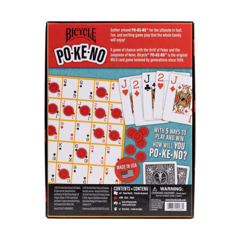 Bicycle Pokeno Card Game Set with Deck, Scoreboards & Chips,