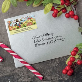 Colorful Images Scarecrow Fall Peanuts Return Address Mailing Labels, Personalize with Name & Shipping Address, Set of 144 Self Adhesive, Easy Peel Flat Sticker Label Sheets, Large