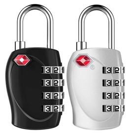 ZHEGE Suitcase Locks Combination with Zinc Alloy Shackle, TSA Approved Luggage Lock, Travel Lock for Luggage, Suitcase Padlock for Backpack, Rucksack, Zippers, Case, etc. (Black & Silver)