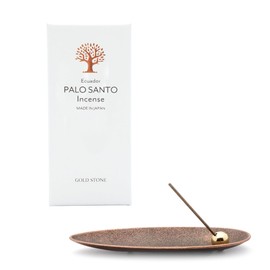 Palo Santo Incense Incense Holder 2-Piece Set Starter Kit Ecuador-Made Purification Incense Sticks 30 Pieces 100% Natural Ingredients Made in Japan Incense Smashing (Color: Bronze)