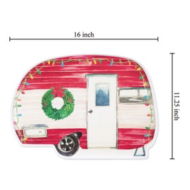 UPware Shape Platter Melamine Serving Platter BPA Free Food Platter 16 Inch Camper Shaped Platter for Christmas Decoration (16" Christmas Camper)