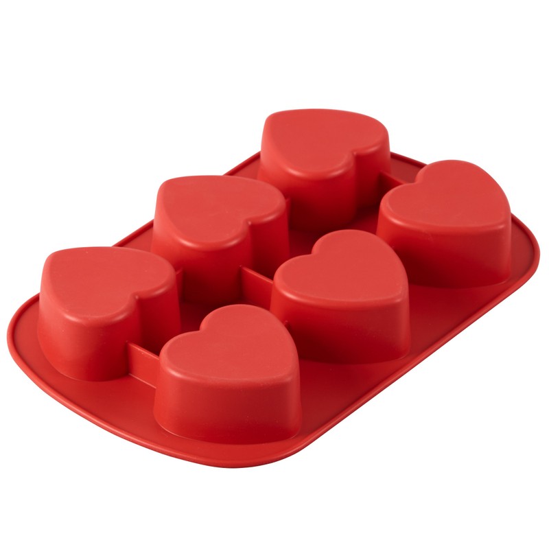Wilton 2105-4824 Molde silicón mini corazónes 6 cavidades (2.5 x