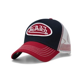 Von Dutch Classic Trucker Hat - Retro Snapback Cap for Men and Women - Adjustable Fit Panel, Breathable Mesh Rear, Curve Bill, Size One Size, Team Red