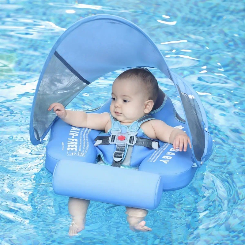 Mambobaby Anillo De Natación Para Bebé No Inflable Con Dosel