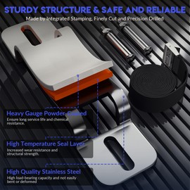 1 Pcs Gas Cylinder Wall-Mounted Bracket, Gas Cylinder Fixed Rack Gas Cylinder Floor Mount Storage Stand with Screws and Safety Nylon Belt, Suitable for RV Propane Tank Holder