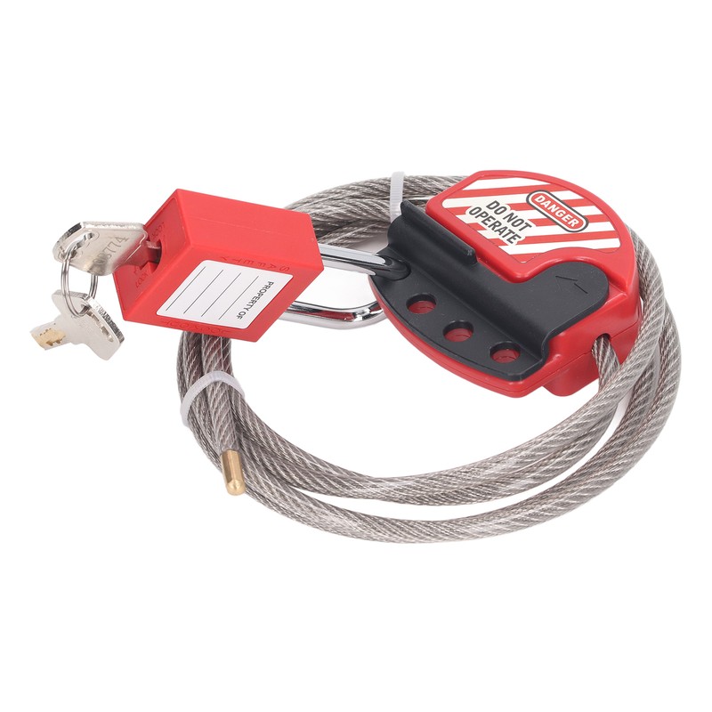 Safety Padlock Set Adjustable Stainless Steel Cable Lockout and 38mm