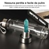 HINATAA Crystal Water Bottle, Removable Healing Natural Quartz Water Bottle,