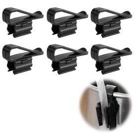 GVRGO 6Pcs Aquarium Water Pipe Clamp, Fish Tank Hose Holder, ABS Fish Tank Mounting Clip，Oxygen Pipeline Fixing Device, Fixed Clamp for Suction Pipe and Inlet Pipe - Black