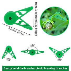 FALSKT Pack of 50 360° Adjustable Plant Benders, Plant Clips for Low Stress Training, Plant Clips, Plant Clips for Bending Plant Stems, Changing the Growth Direction (Green)