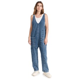 Free People Women's High Roller Jumpsuit, Sapphire Blue