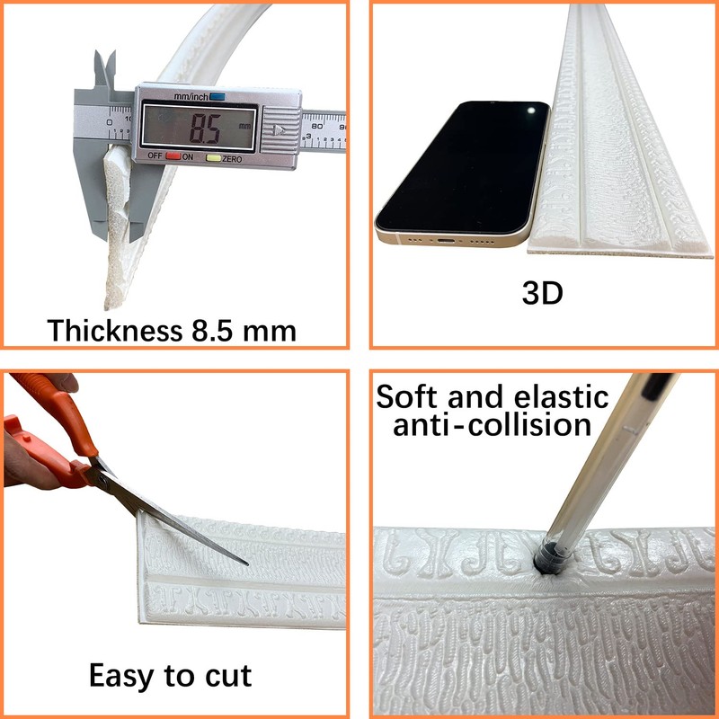YLL YLL Crown Molding Peel and Stick 3D Wall Edging