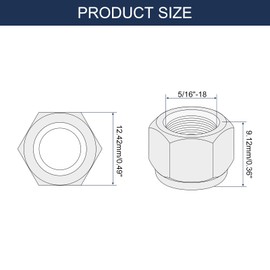 sourcing map 10Pcs 5/16"-18 Nylon Insert Hex Lock Nuts, 316 Stainless Steel Self-Locking Nylon Insert Stop Nut for Industrial Construction Fasteners, Silver&White
