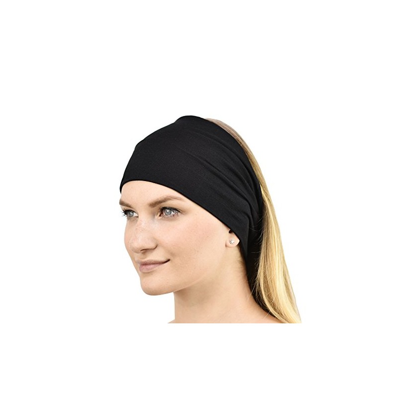 Jasmine Silk Unisex Bamboo Headband Hair Band (Black)