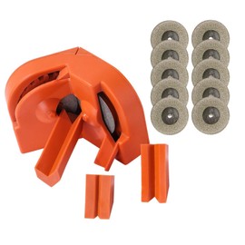 Herramienta de Afilado de Cuchillas para Máquina Perforadora, Juego de Afilador de Brocas de Fácil Instalación para Carpintería (ORANGE)