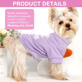 Dog Shirt, 4 Pack Clothes for Small Dogs Girl, Chihuahua Yorkie Pet Summer Cute Female，Puppy Outfit Apparel Dogs Tshirt