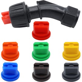 1 Set 110 Degree Flat Fan Shaped Nozzle, with 7pcs 0.1-0.6mm Pore Spray Nozzle Tips, for the Replacement Boom Pump Sprayer Knapsack,Agricultural Greenhouse Sprayer Tank Garden Weeding Equipment