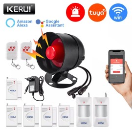 KERUI WIFI Tuya Wireless Security Alarm System Smart Home Burglar Door Sensor
