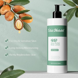ÉCLAT NATUREL Shea Butter Body Lotion for Dry Skin, 25% Shea Butter Lotion with Vitamin E Moisturizer, Hydrating Nourishing Moisturizing Pump Body and Hand Cream, 10.15 Fl Oz (Package of 3)