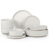 HaWare Stoneware Dinnerware Sets, 12-Piece Plates and Bowls Set for