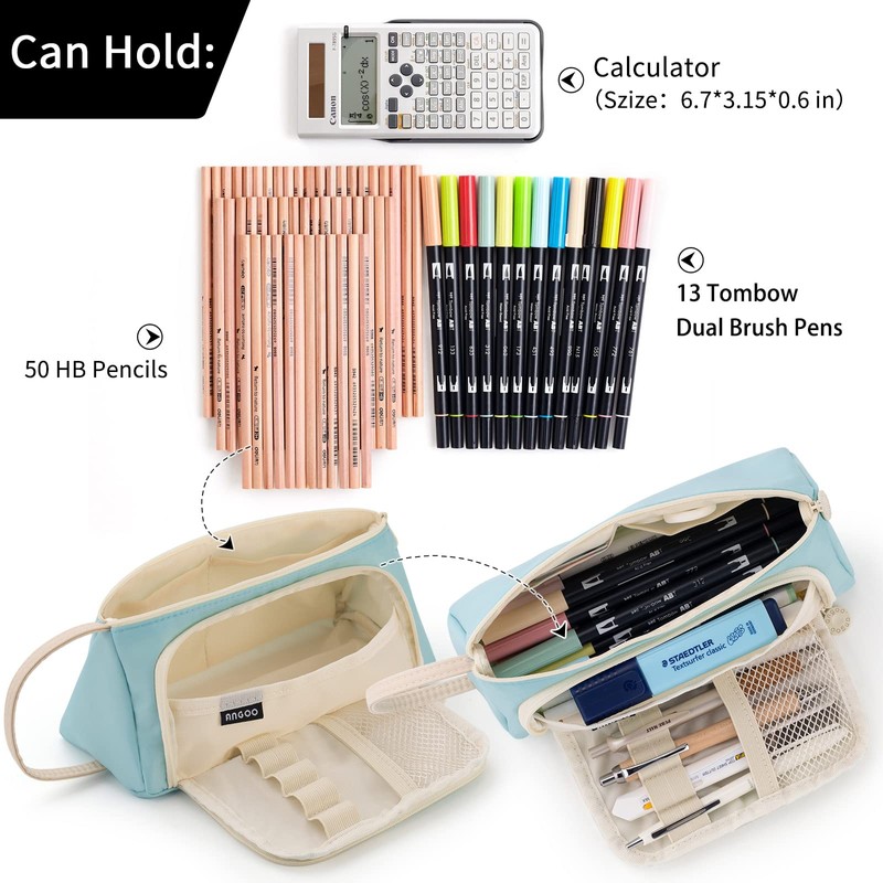 EASTHILL Big Capacity Pencil Case High Large Storage Pouch Marker